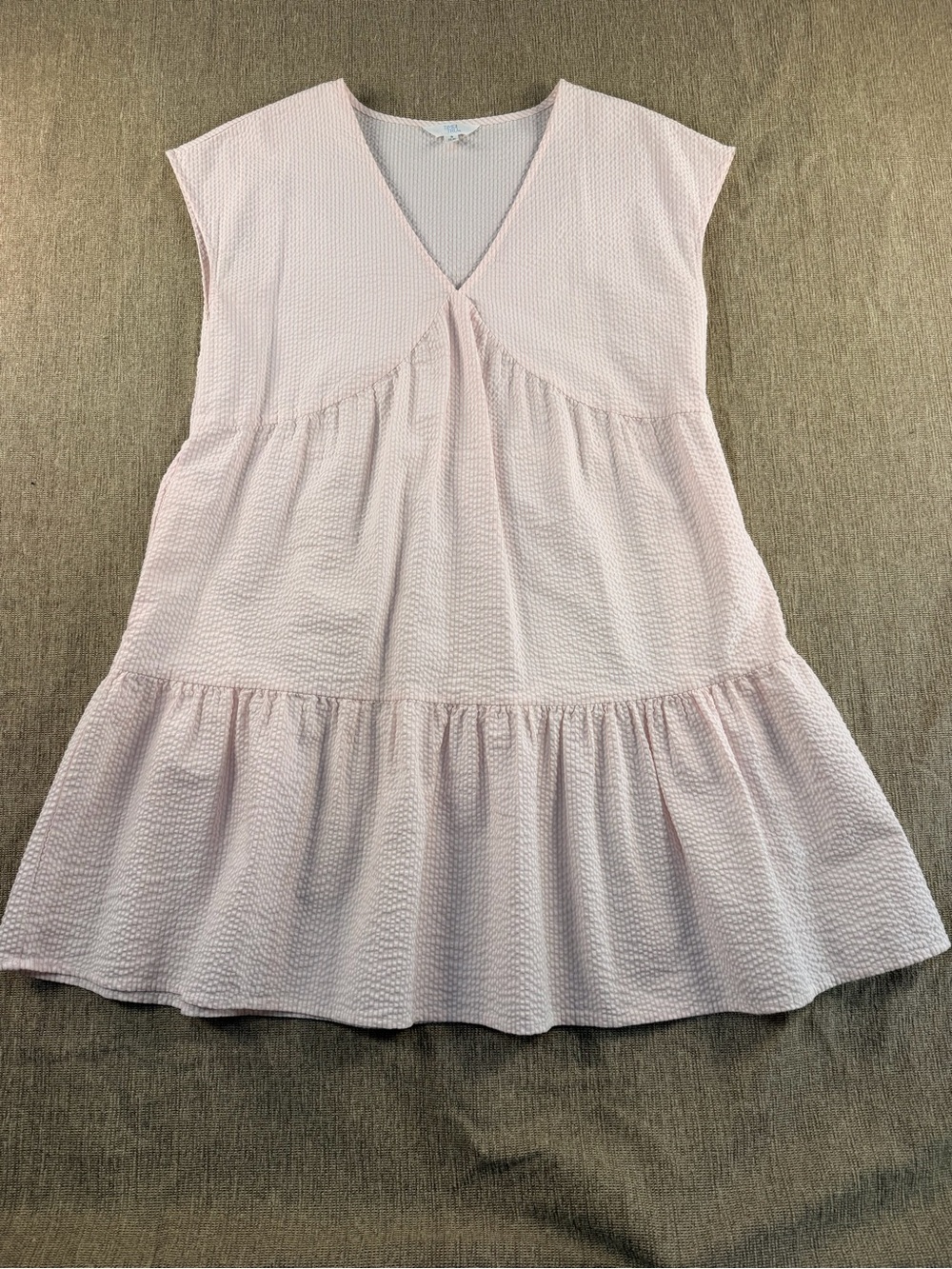 Time and Tru Soft Pink V-Neck Ruffle Tunic